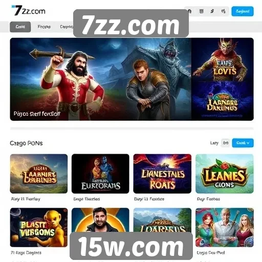 Visão geral dos jogos disponíveis em 7zz.com